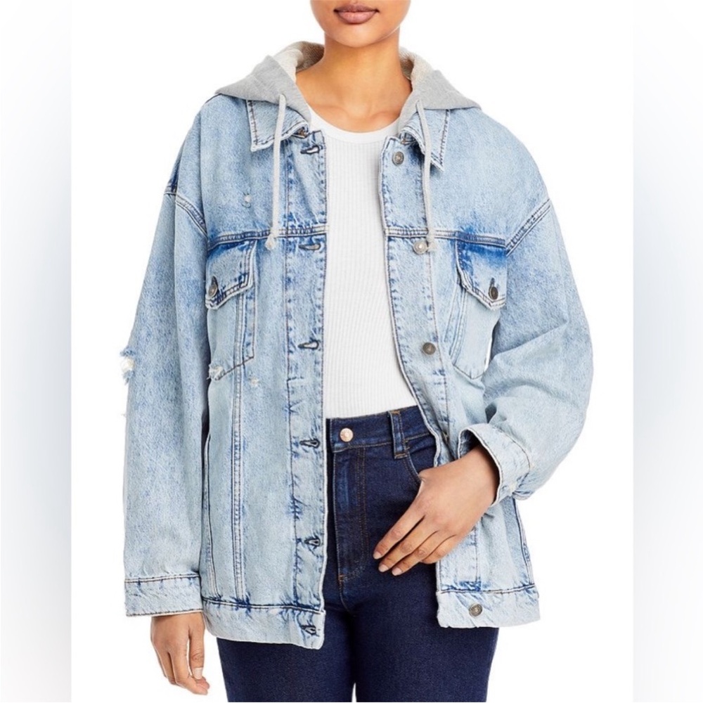 Free People We the Free Flawless distressed oversized denim jacket - Picture 5 of 11